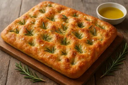 Focaccia med rosmarin og havsalt