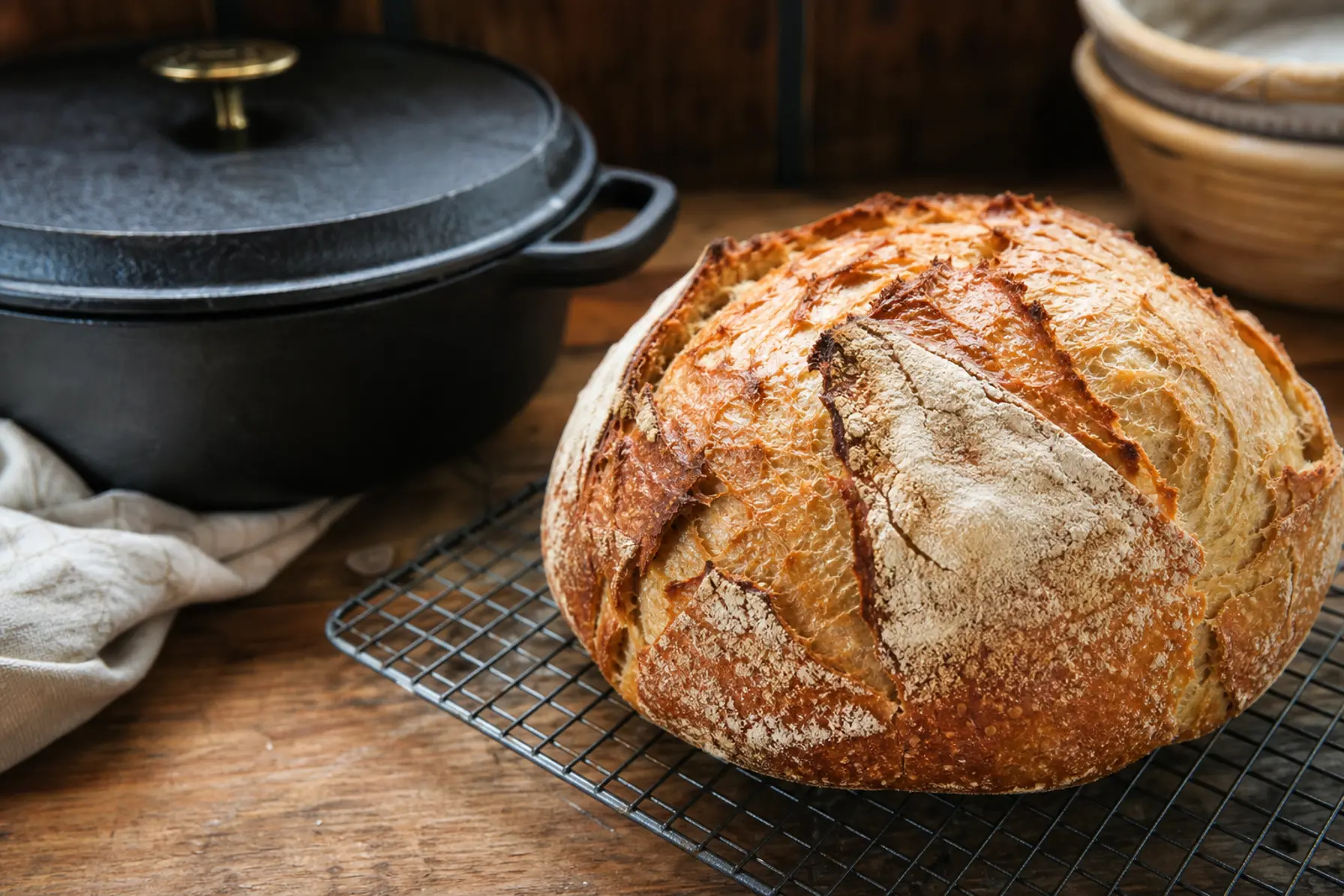 Grydebrød med luftig hvedesurdej