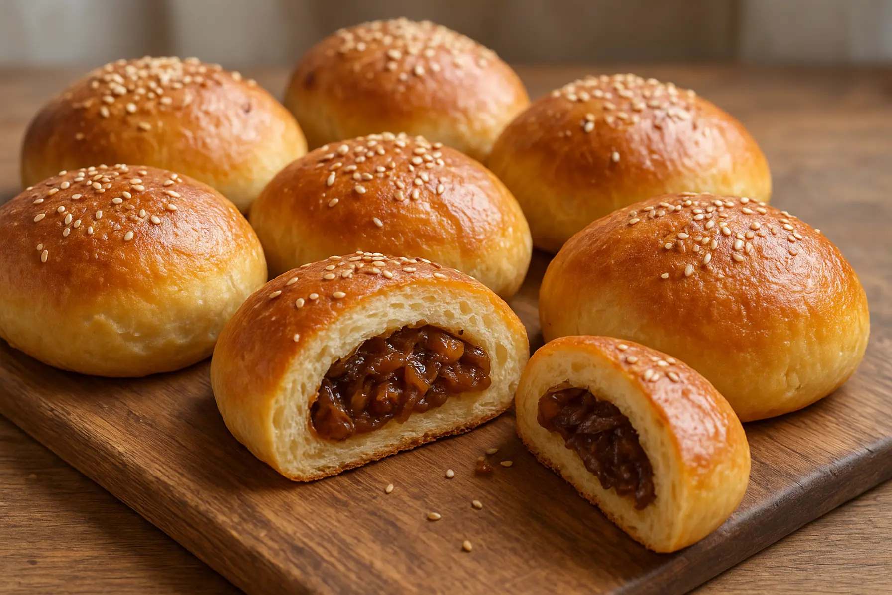 Karameliserede løgruller