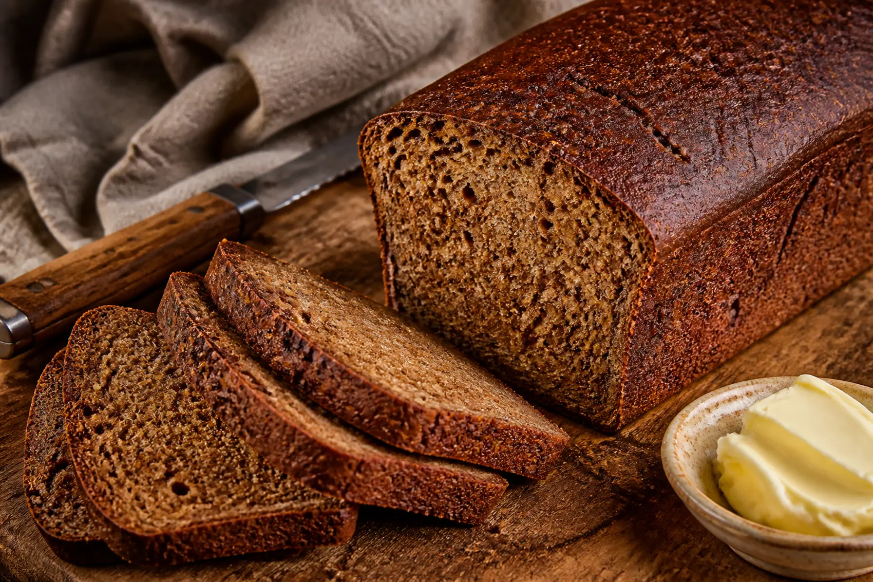 Mørkt formbrød med malt