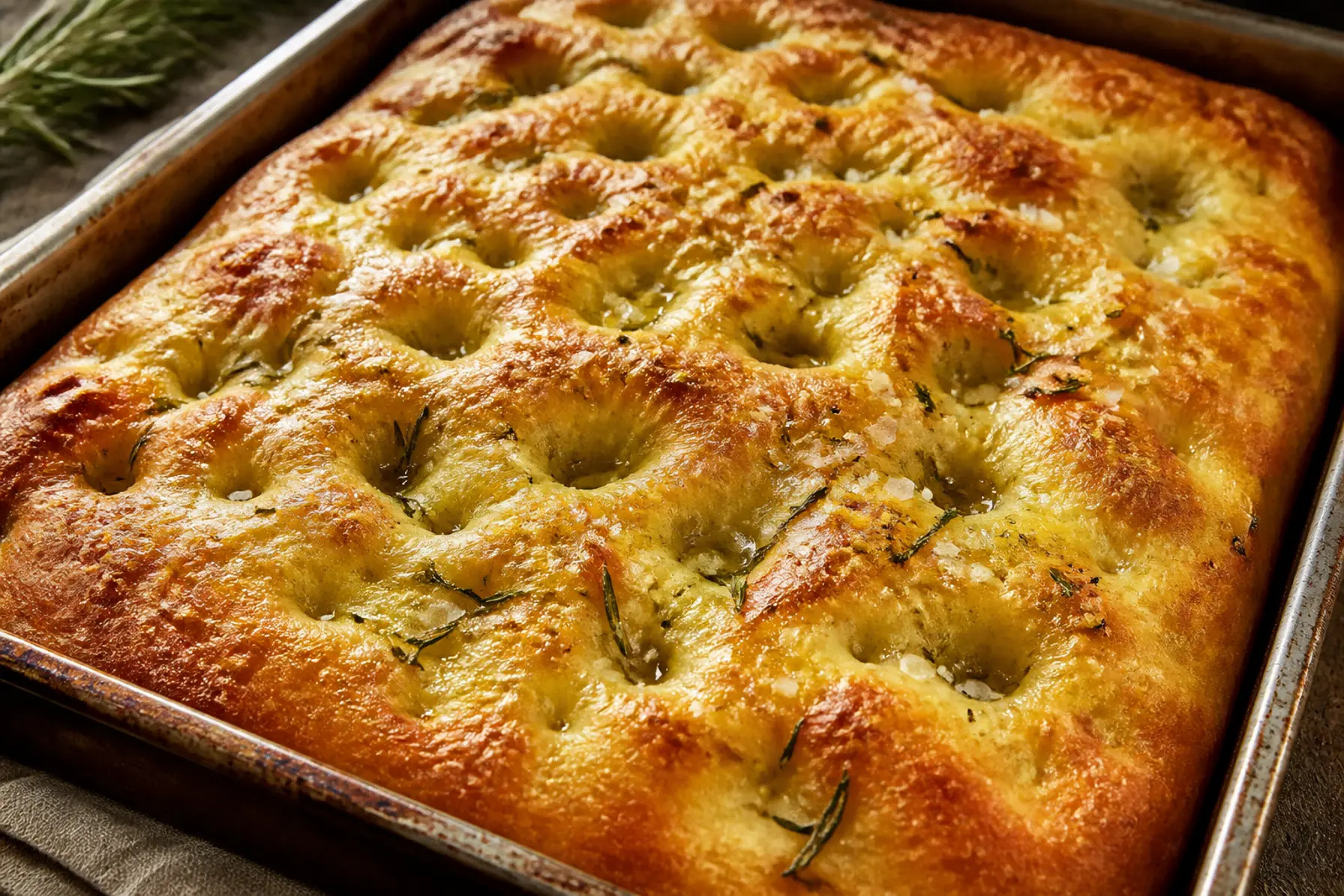 Sprød Kartoffelfocaccia med Rosmarin