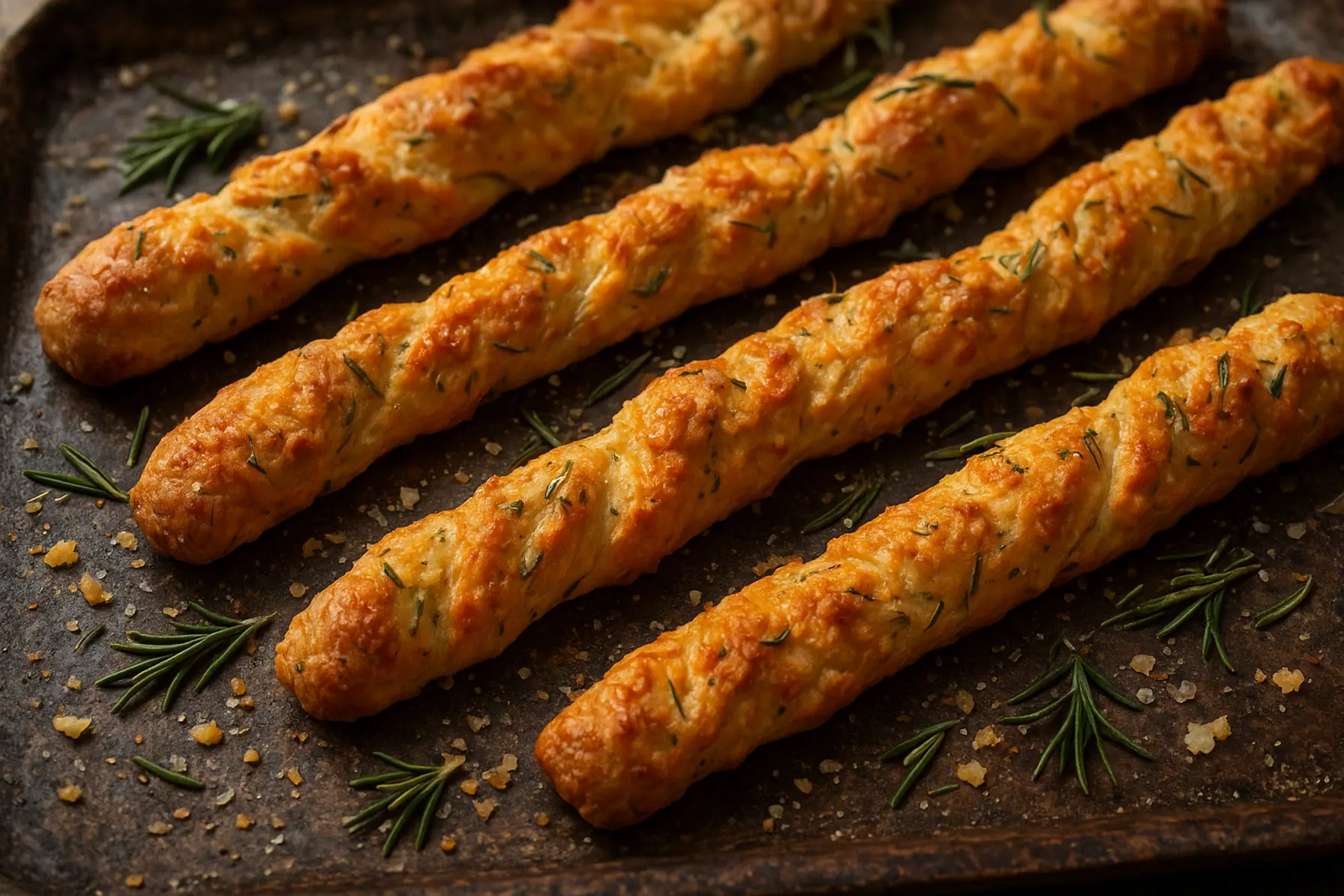 Sprøde Ostepinde med Rosmarin